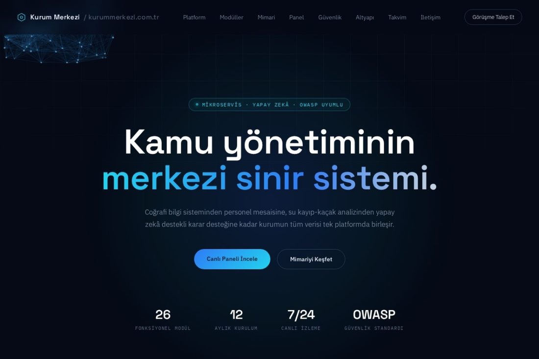Kurum Merkezi homepage screenshot