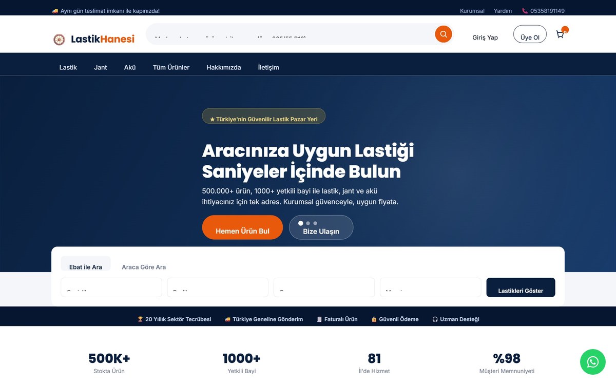 Lastik Hanesi homepage screenshot