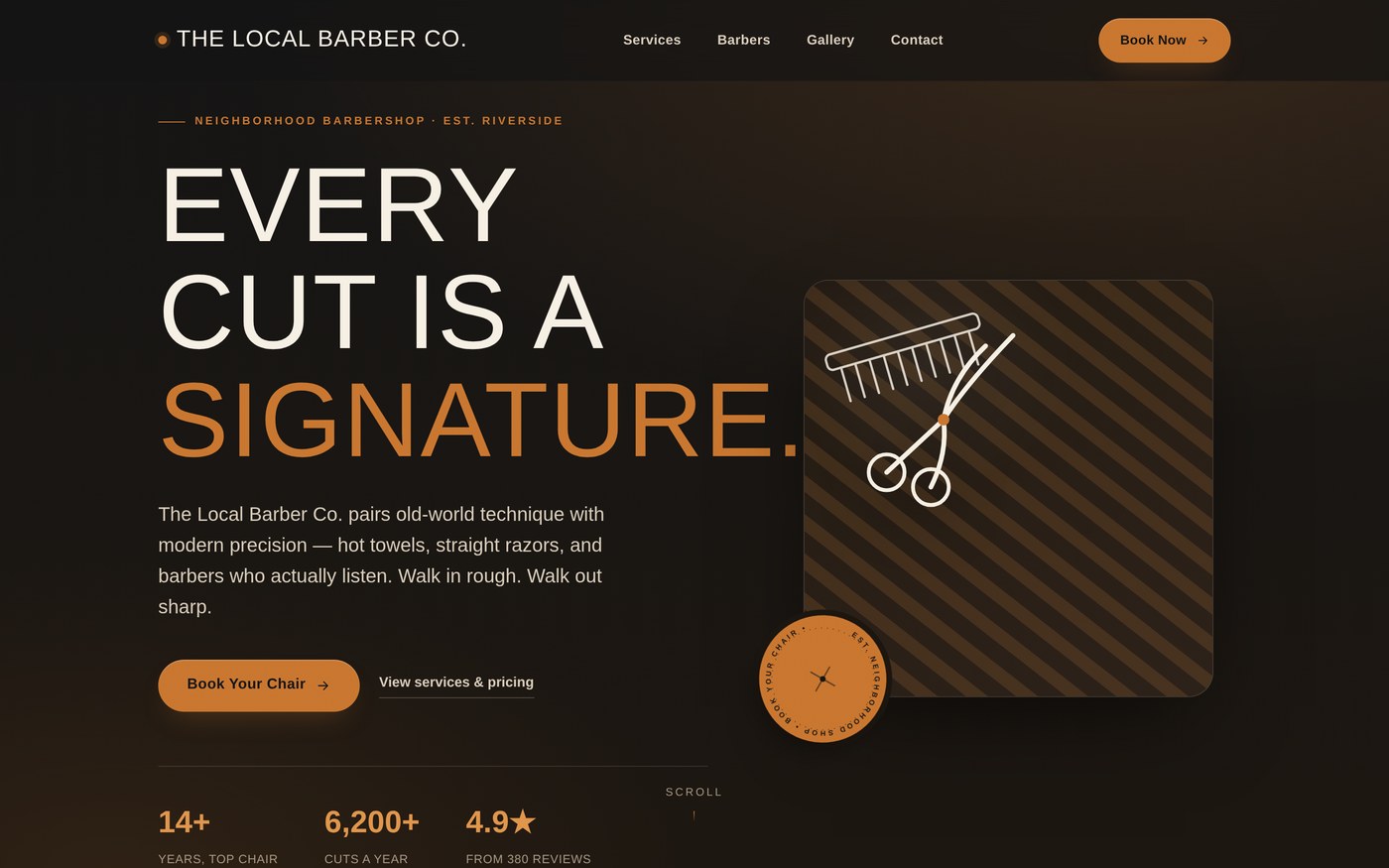 The Local Barber Co. homepage screenshot