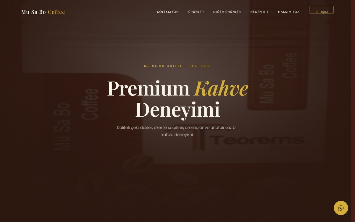 Mu Sa Bo Coffee homepage screenshot